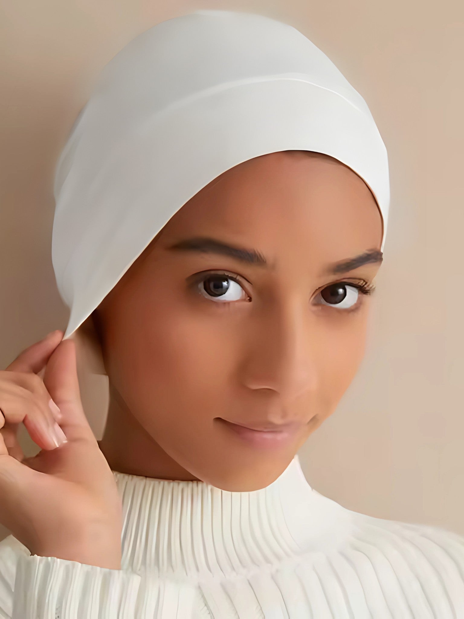 Jersey Cotton Tube Hijab Caps White