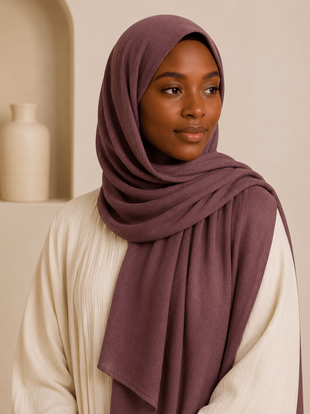 Cocoa Plum Premium Modal Hijab | Soft Lightweight Modal Scarf - Aneeq Modest Wear