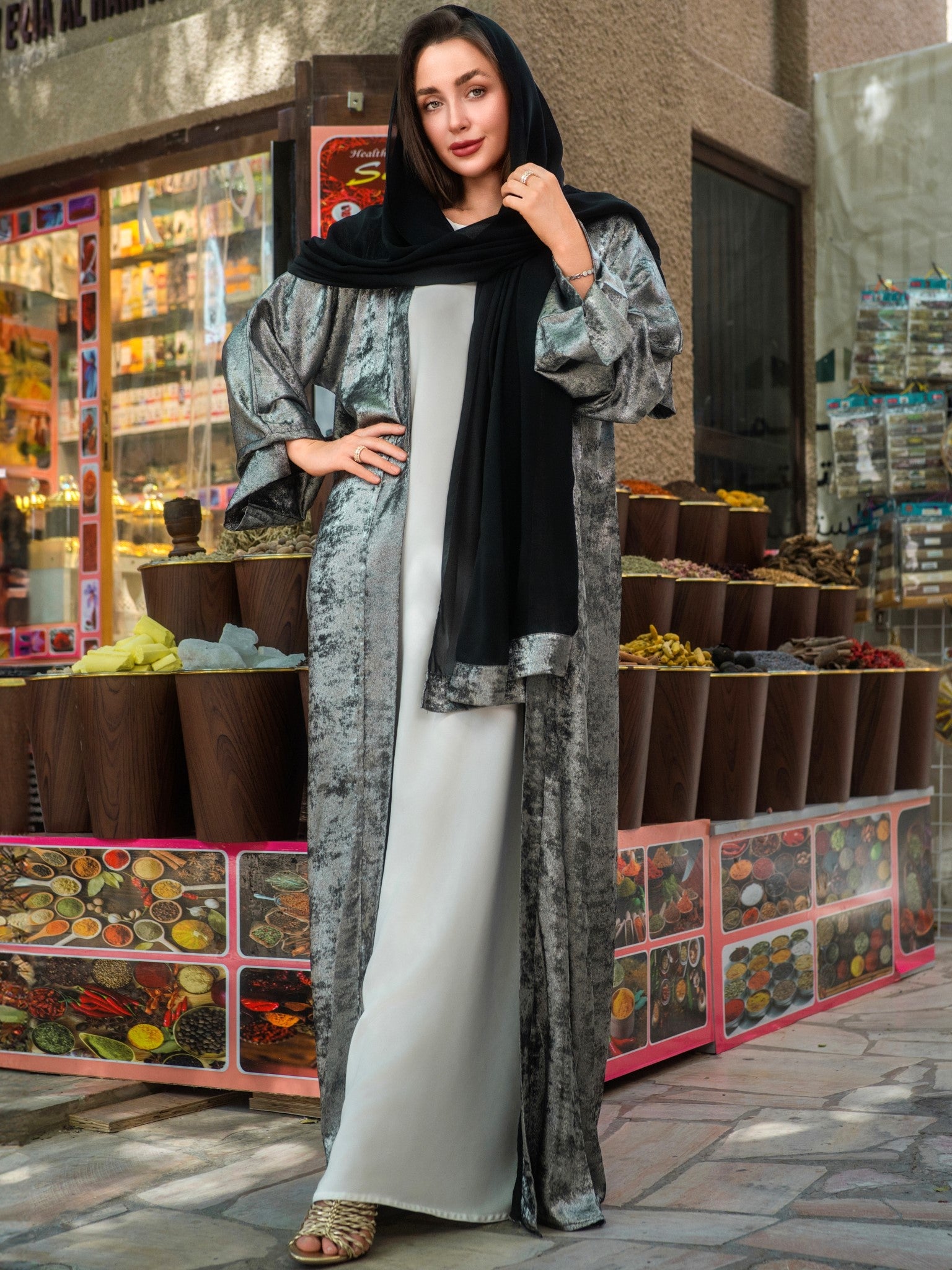 Nour Abaya - Midnight Silver