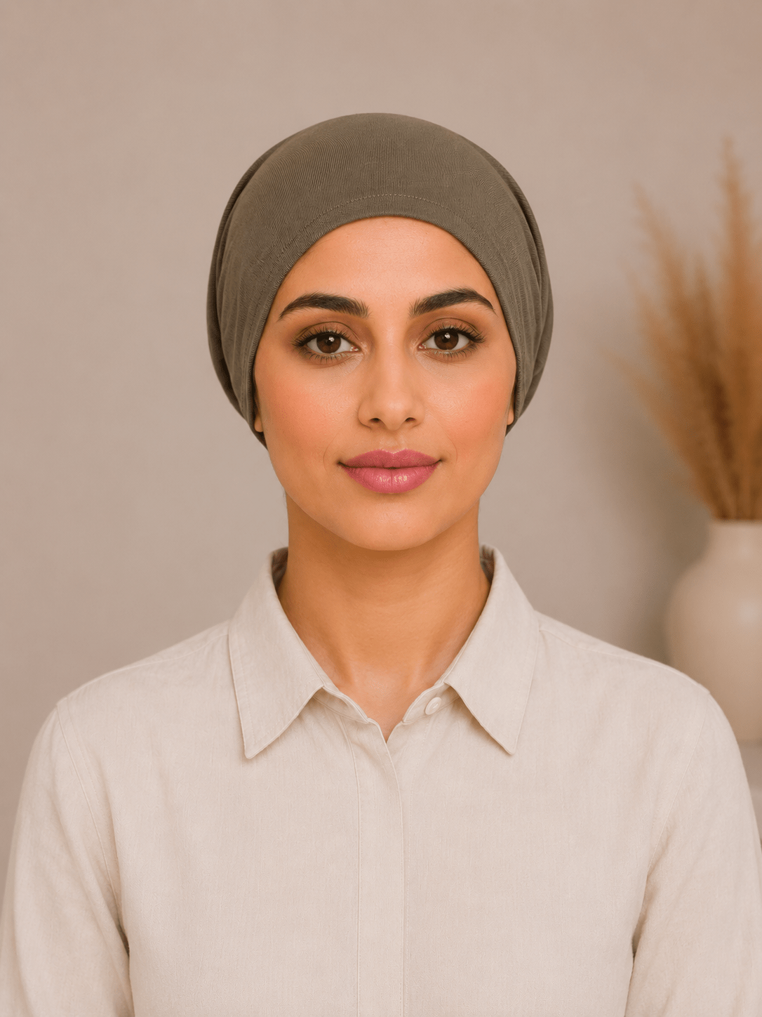 Premium Cotton Jersey Hijab Tube Cap – Olive | Non-Slip Under Hijab Cap - Aneeq Modest Wear