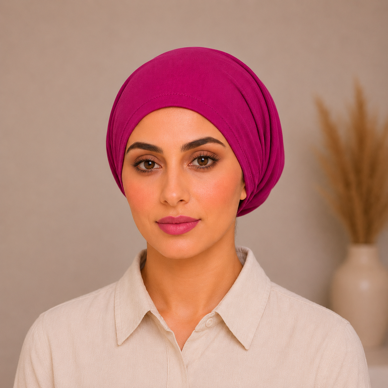 Hijab Cap - Magenta Rose