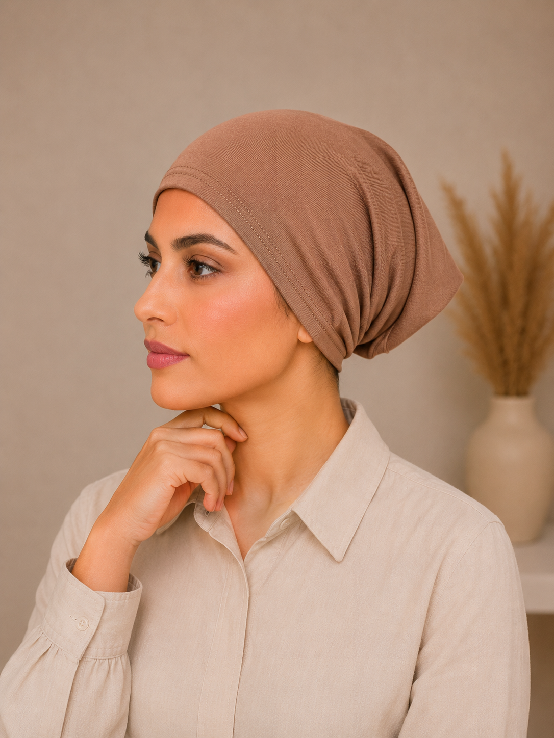 Desert Rose Brown Hijab Cap