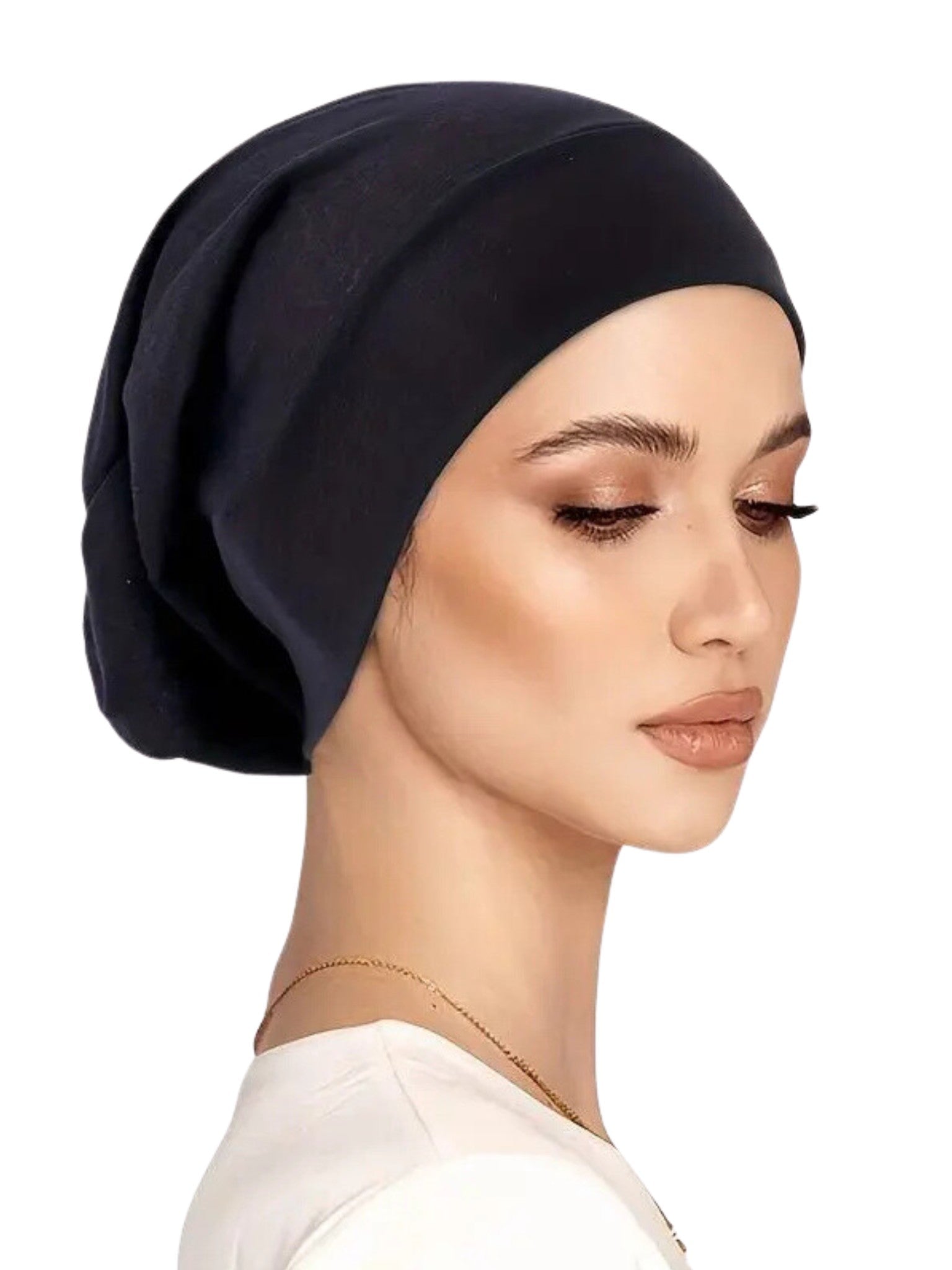 Jersey Cotton Tube Hijab Caps - Black - Aneeq Modest Wear