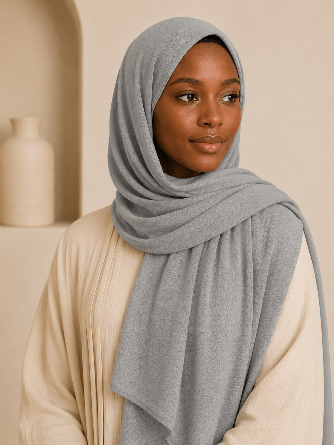 Spanish Grey Premium Modal Hijab | Soft Lightweight Modal Scarf - Aneeq Modest Wear