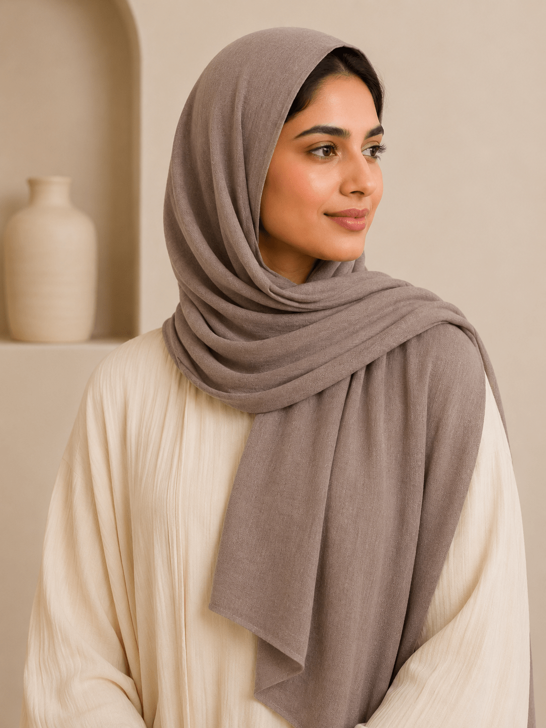Warm Taupe Premium Modal Hijab | Soft Lightweight Modal Scarf - Aneeq Modest Wear
